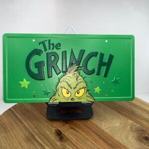 The Grinch Novelty License Plate Metal Hanging Sign Grinchmas Man Cave